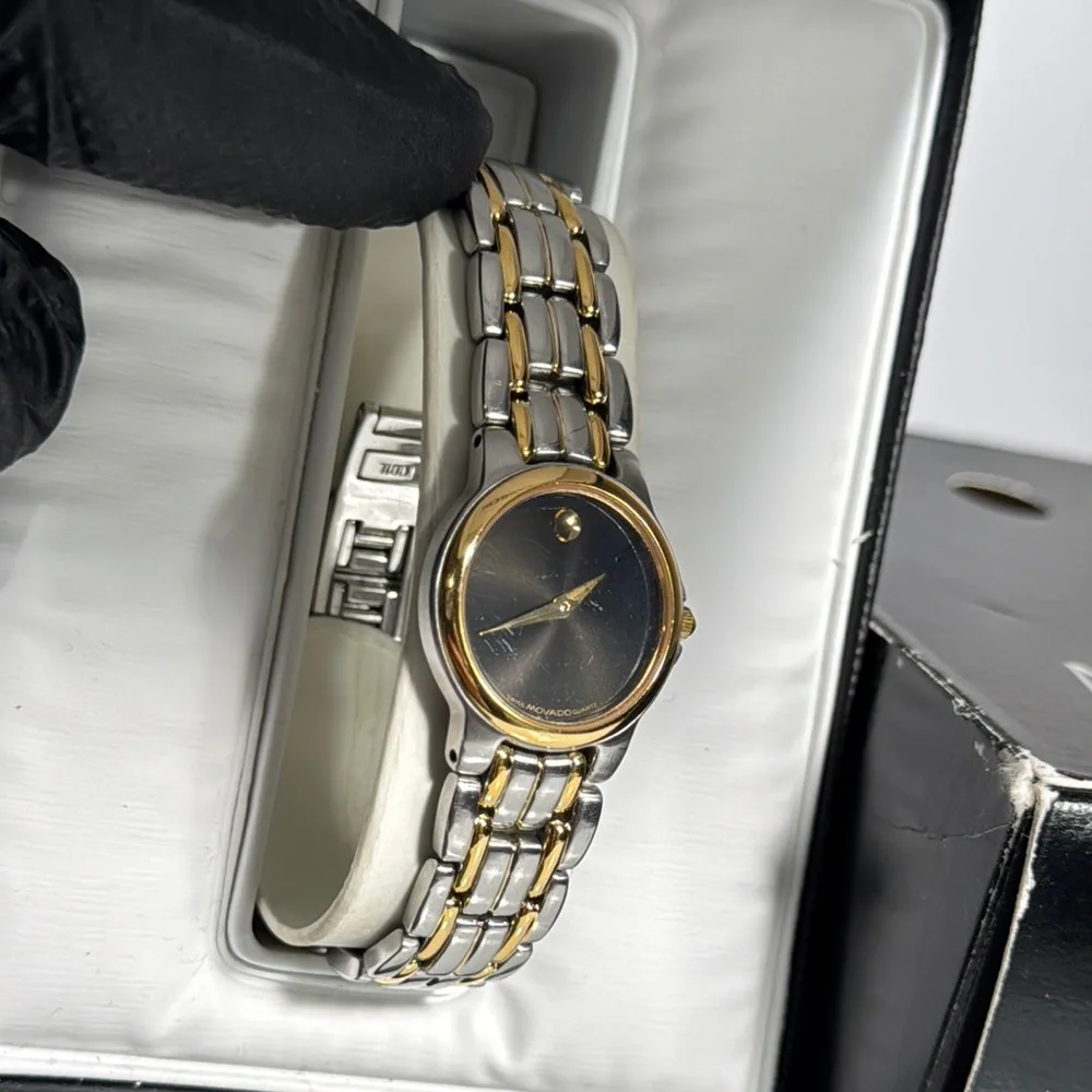 Movado Museum Ladies Two Tone Watch-Vintage - Picture 11 of 12